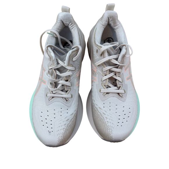 Asics Novablast 4 cushioned Running Shoes Daily Trainer Oatmeal Seafoam Size 9.5 - Picture 14 of 16